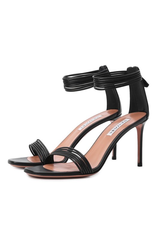 Кожаные босоножки Sway 85 Aquazzura SWYMIDS0-NAP-000 Чёрный SWYMIDS0-NAP-000