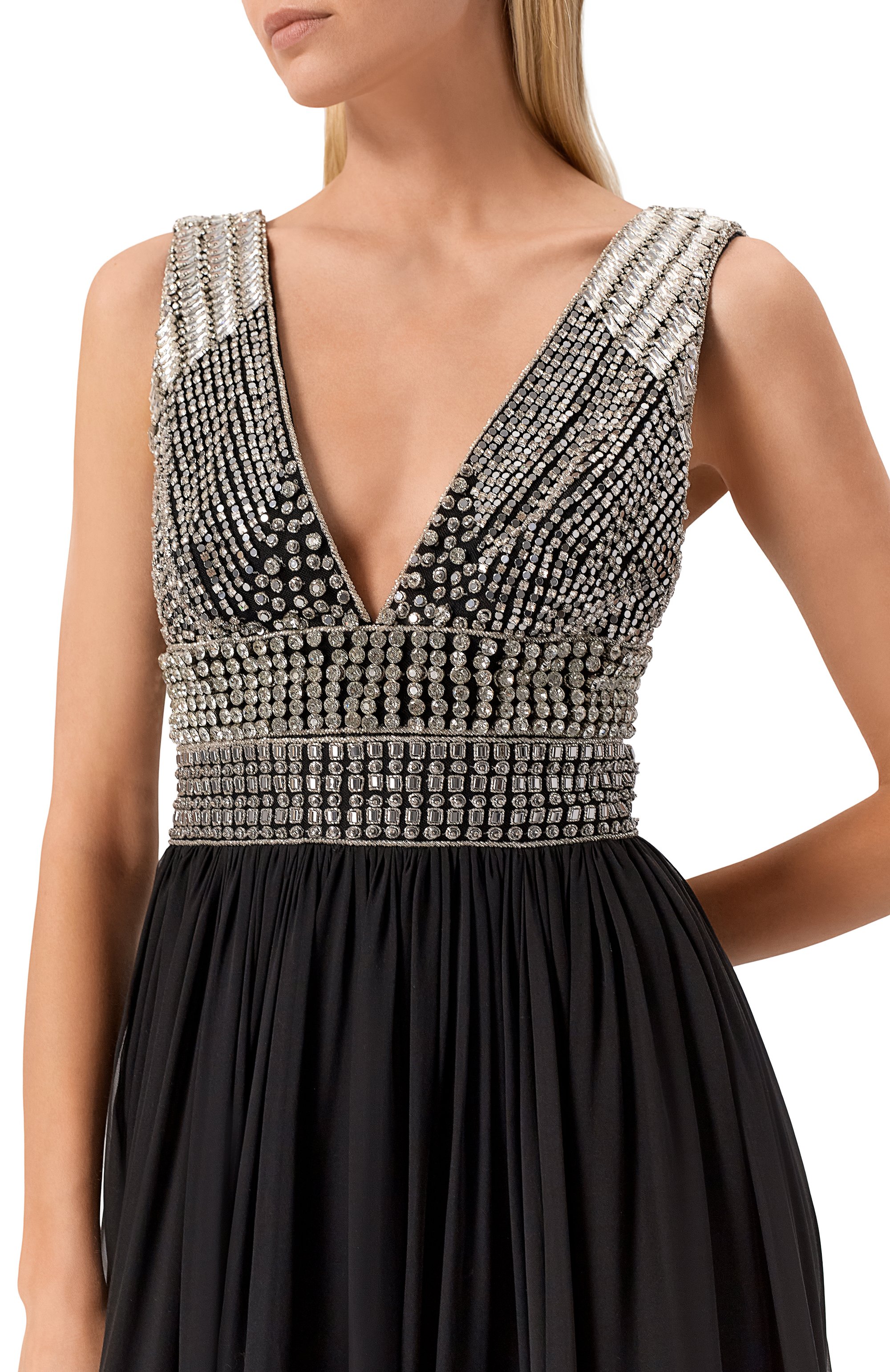 Шелковое платье с отделкой стразами ZUHAIR MURAD, арт. RDR25011/CHSI028, фото 5