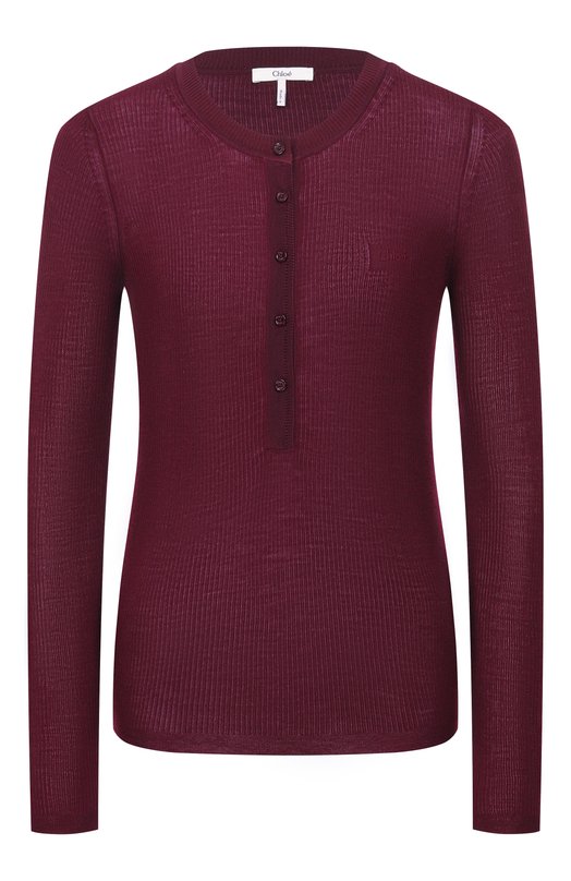 Шерстяной пуловер Chloé CH24WMP51667 Бордовый CH24WMP51667