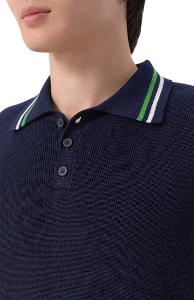 Хлопковое поло KITON темно-синего цвета по цене 120500 руб., арт. UMM0737, фото 5 Хлопковое поло KITON, арт. UMM0737, фото 5