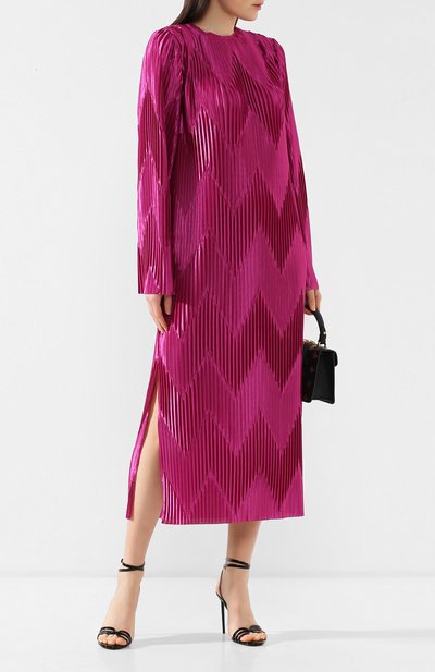 Плиссированное платье GIVENCHY фуксия цвета по цене 105500 руб., арт. BW20G13Z1C, фото 2 Плиссированное платье GIVENCHY, арт. BW20G13Z1C, фото 2