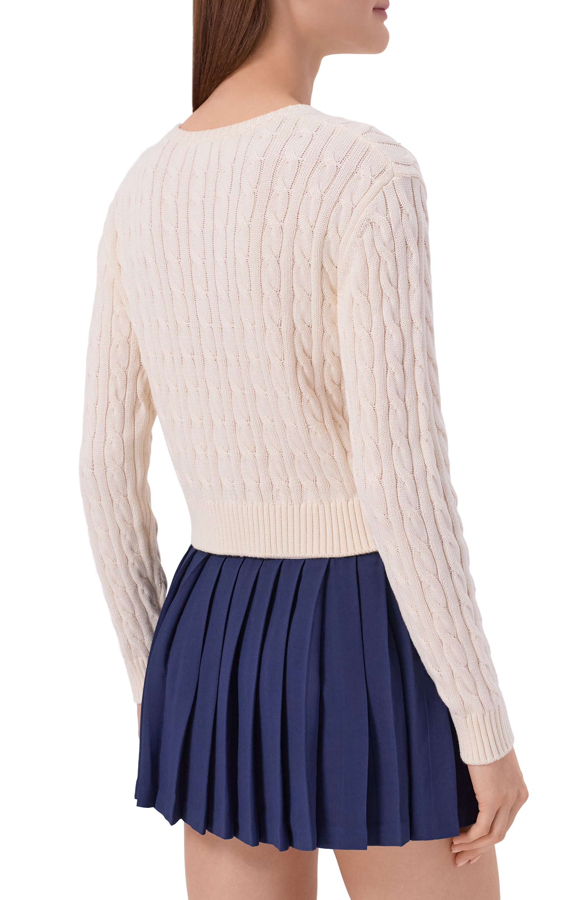 Хлопковый свитер SPORTY AND RICH кремового цвета по цене 28600 руб., арт. WS094710326WH37, фото 4 Хлопковый свитер SPORTY AND RICH, арт. WS094710326WH37, фото 4