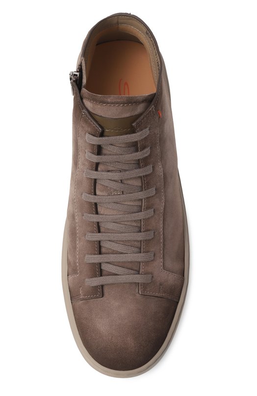 Замшевые кеды Cleanic Santoni MBCG22141TARKA0L Коричневый  MBCG22141TARKA0L Фото 6