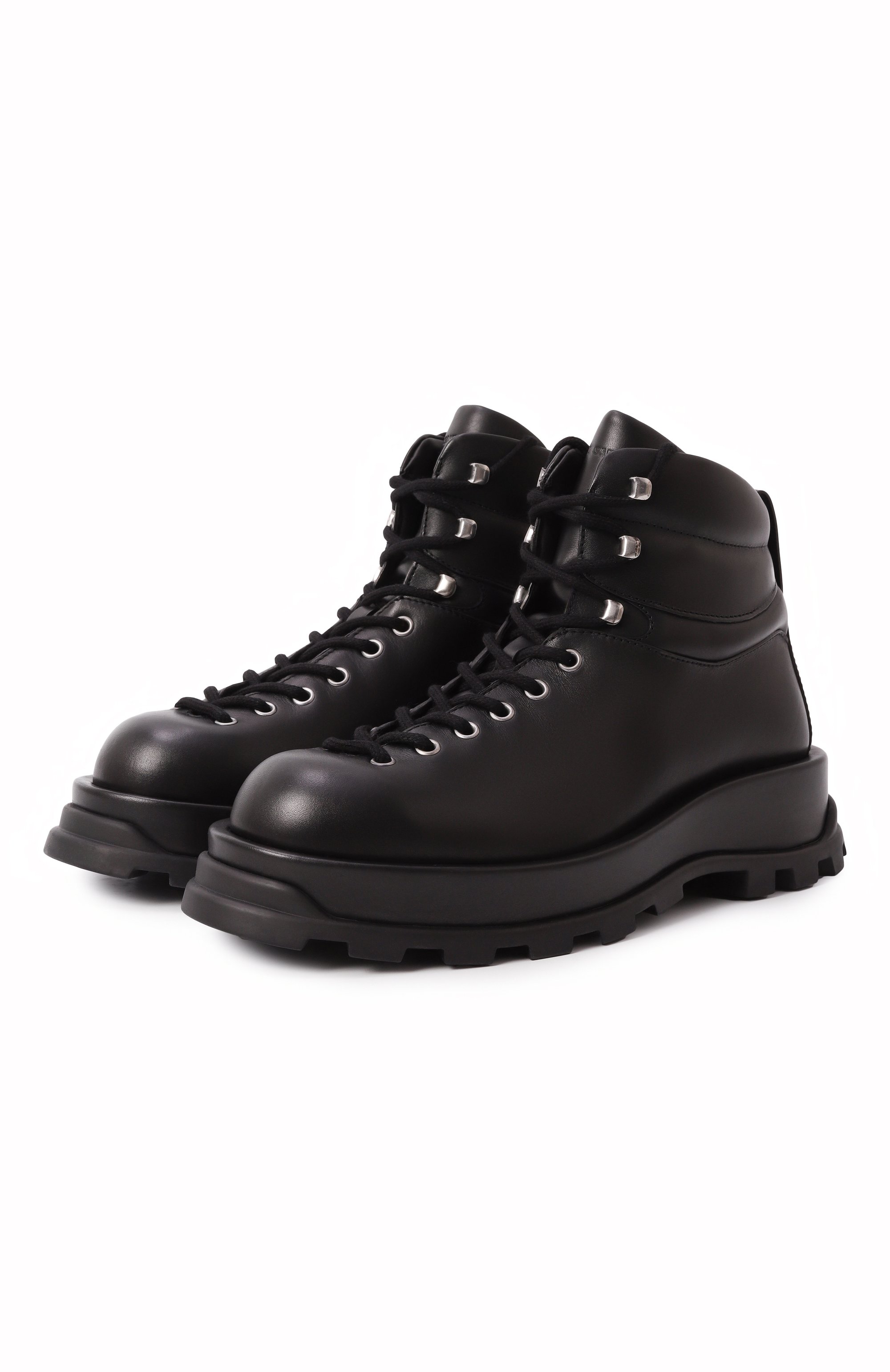 Кожаные ботинки JIL SANDER черного цвета по цене 151000 руб., арт. J44WU0017-P4942, фото 1 Кожаные ботинки JIL SANDER, арт. J44WU0017-P4942, фото 1