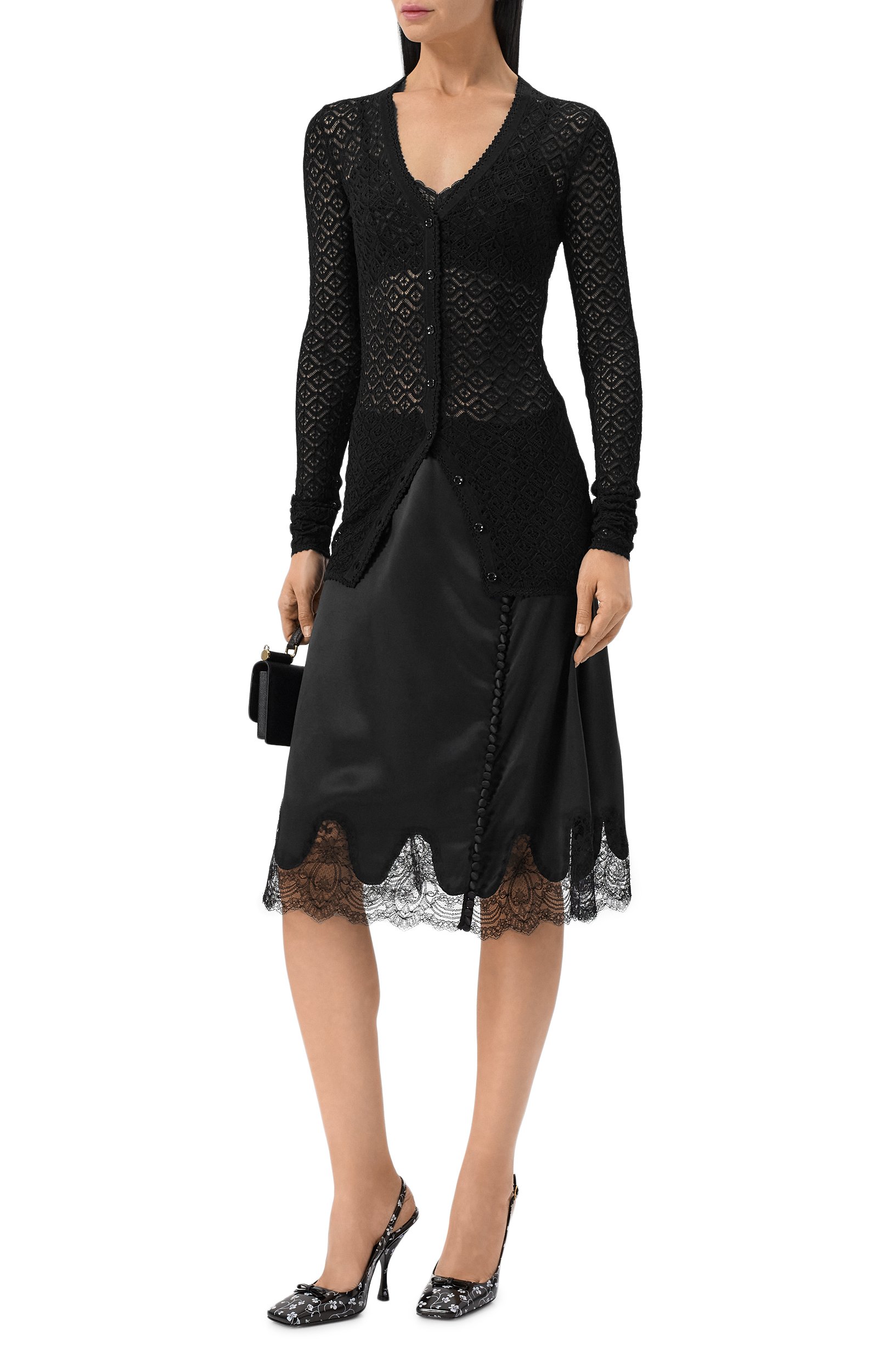 Атласная юбка DOLCE & GABBANA, арт. F4DI1T/FU1AU, фото 2