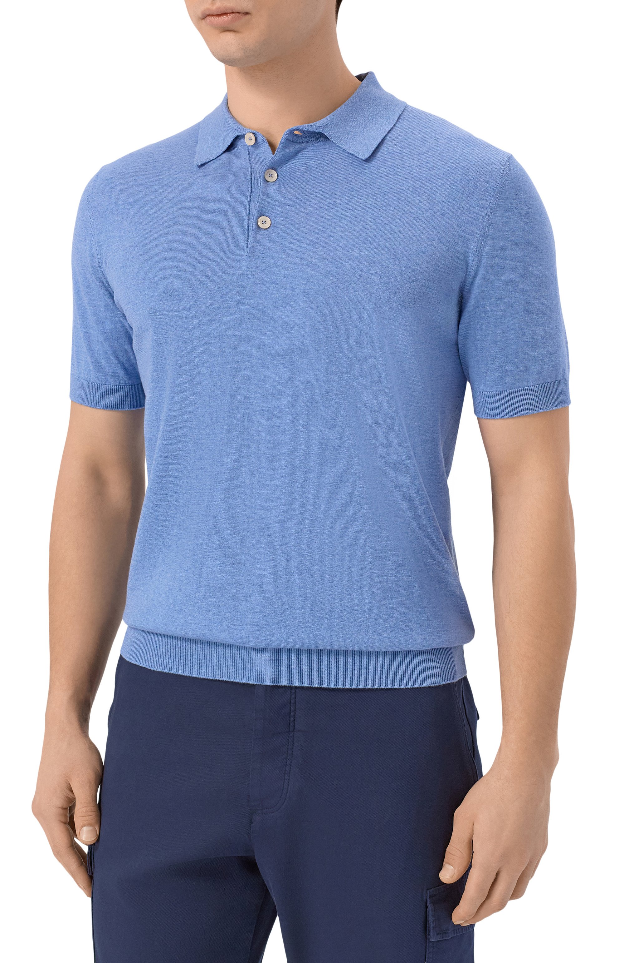 Хлопковое поло ANDREA CAMPAGNA, арт. M5426-8056, фото 3