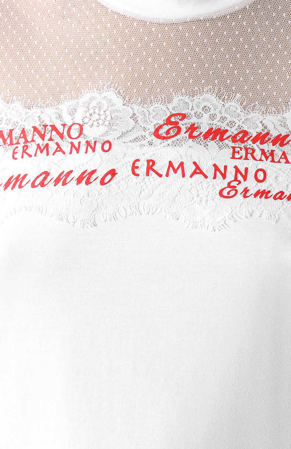 Хлопковая футболка ERMANNO ERMANNO SCERVINO, арт. 46T TS30 JEA, фото 5