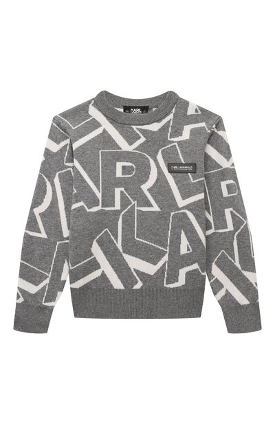 Пуловер из хлопка и шерсти KARL LAGERFELD KIDS, арт. Z30250