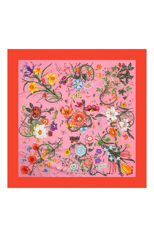 Шелковый платок Gucci 452710 3G001 Красный  452710 3G001 Фото 5
