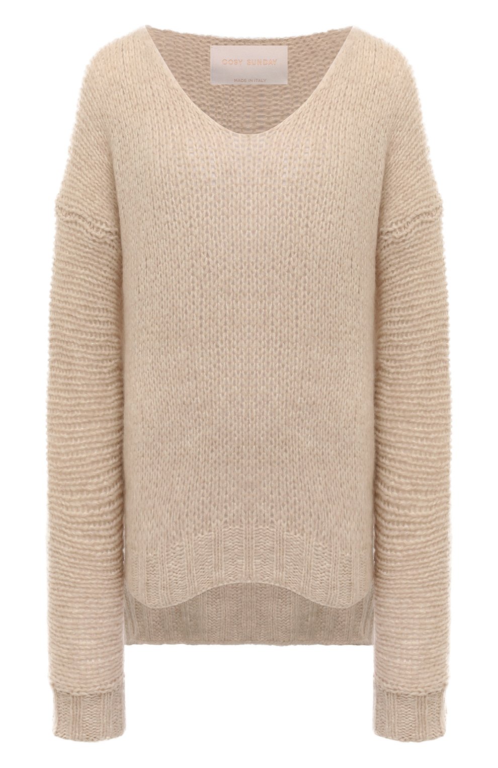 Пуловер из кашемира и шелка COSY SUNDAY бежевого цвета по цене 115500 руб., арт. S1-012-08, фото 1 Пуловер из кашемира и шелка COSY SUNDAY, арт. S1-012-08, фото 1