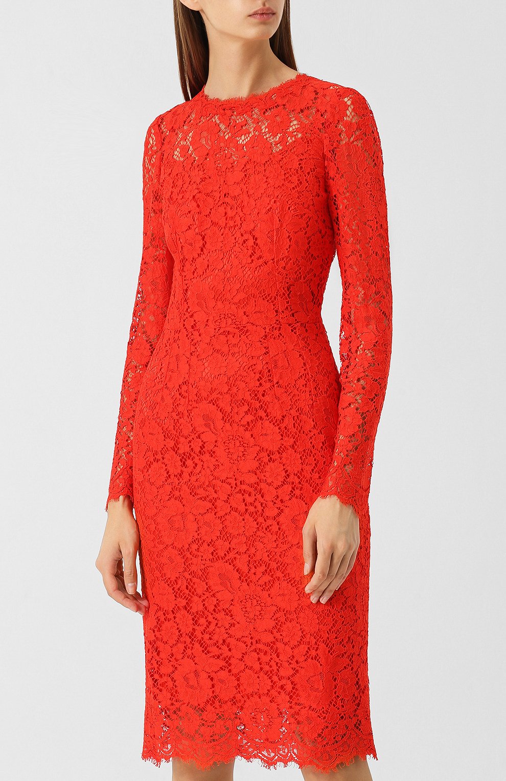 Кружевное платье с круглым вырезом DOLCE & GABBANA, арт. F6MX2T/HLMHW, фото 3