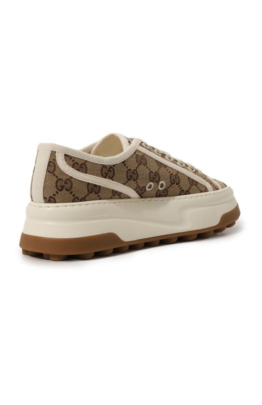 Текстильные кеды GG Gucci 746766/20Q20 Коричневый  746766/20Q20 Фото 3