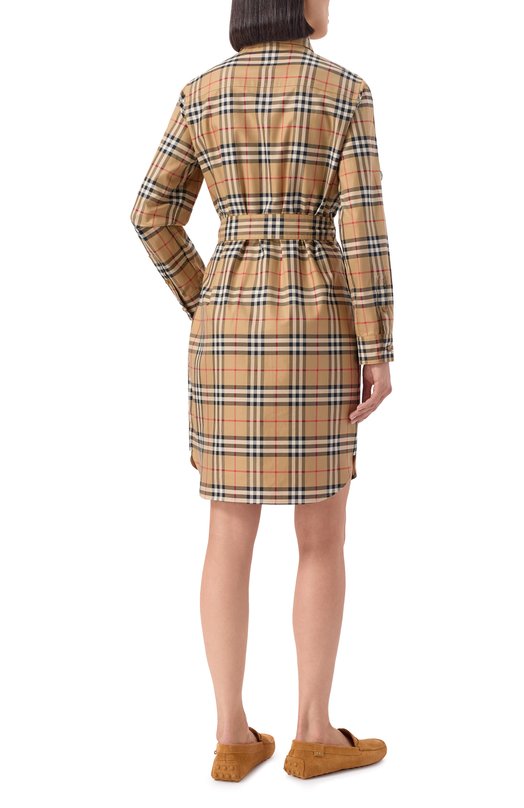 Хлопковое платье Burberry 8085647 Бежевый  8085647 Фото 4