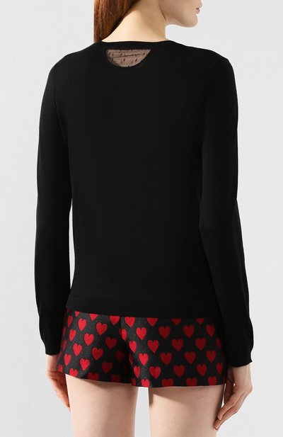 Кардиган из смеси шерсти и шелка REDVALENTINO черного цвета по цене 36100 руб., арт. SR3KA00V/4A7, фото 4 Кардиган из смеси шерсти и шелка REDVALENTINO, арт. SR3KA00V/4A7, фото 4