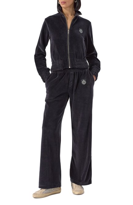 Женские хлопковые брюки THE KOOPLES черного цвета, арт. FJ0G29011K | Фото 2 (Длина (брюки, джинсы): Стандартные; Материал сплава: Проставлено; Драгоценные камни: Проставлено)