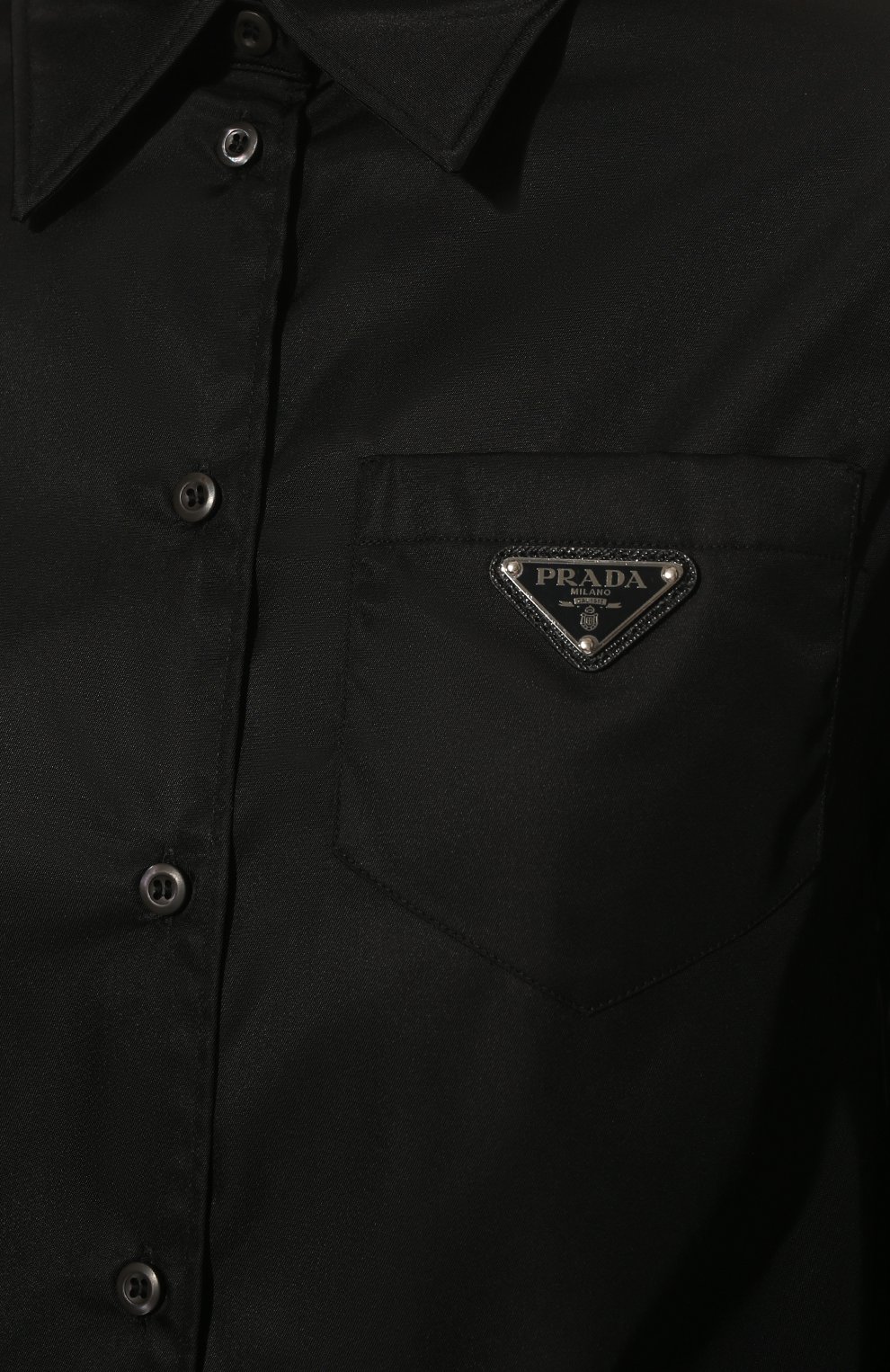 Хлопковая рубашка PRADA черного цвета по цене 105000 руб., арт. P408F-10UR-F0002-211, фото 5 Хлопковая рубашка PRADA, арт. P408F-10UR-F0002-211, фото 5