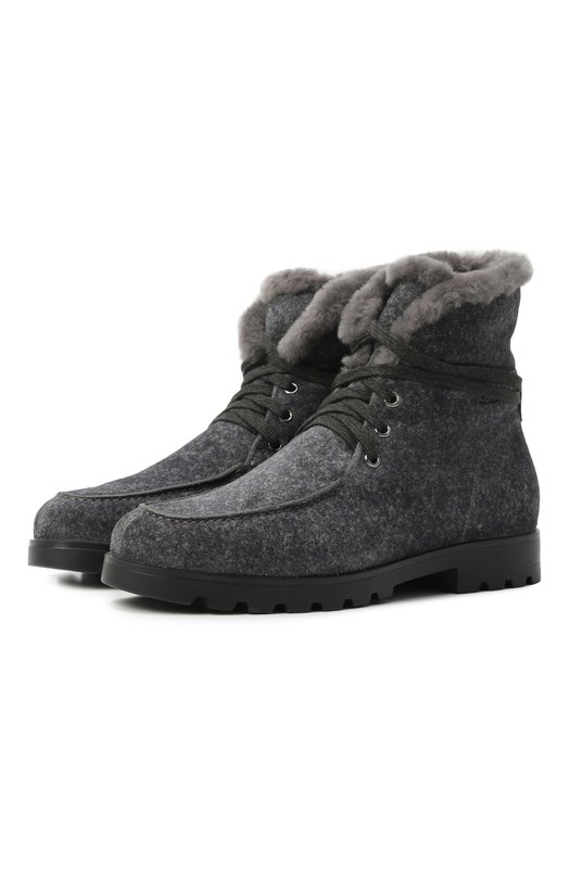 Замшевые ботинки Santoni WTDG71048SMRAHFR Серый WTDG71048SMRAHFR