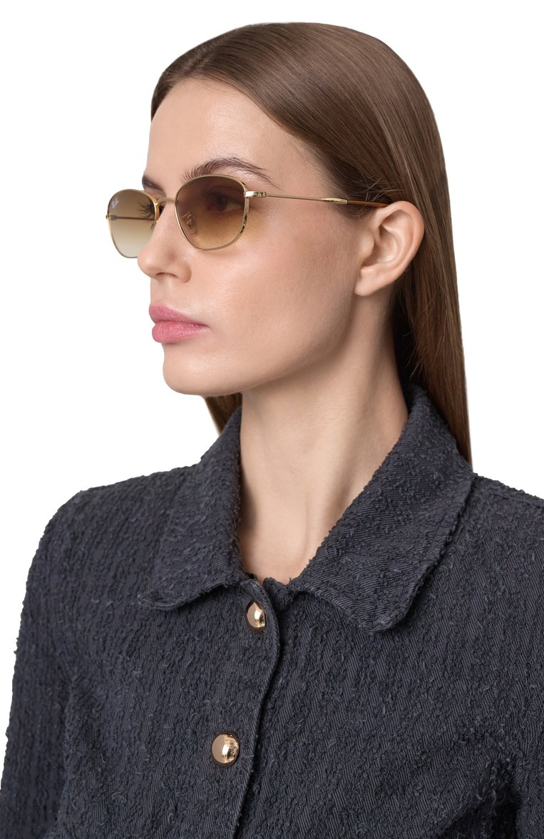 Женские солнцезащитные очки RAY-BAN коричневого цвета, арт. 3749-001/51 | Фото 3 (Тип очков: С/з; Материал: Металл; Кросс-КТ: С/з-унисекс; Очки форма: Прямоугольные; Оптика Гендер: оптика-унисекс)