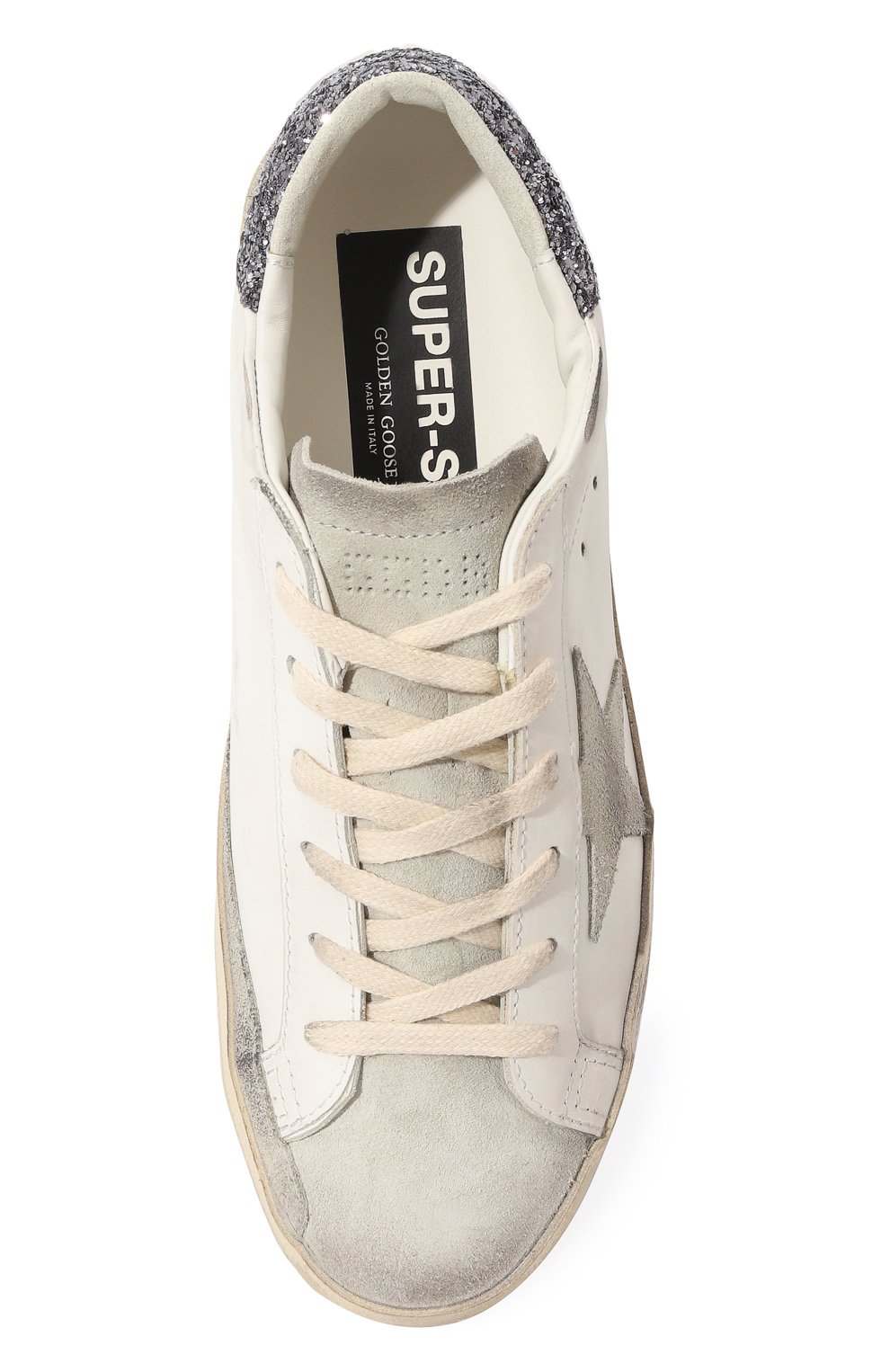 Кожаные кеды super star GOLDEN GOOSE DELUXE BRAND белого цвета по цене 61750 руб., арт. GWF00102.F004108, фото 6 Кожаные кеды super star GOLDEN GOOSE DELUXE BRAND, арт. GWF00102.F004108, фото 6