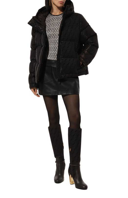 Комбинированные сапоги Delfina Fendi 8W8440 A0MF Коричневый  8W8440 A0MF Фото 2