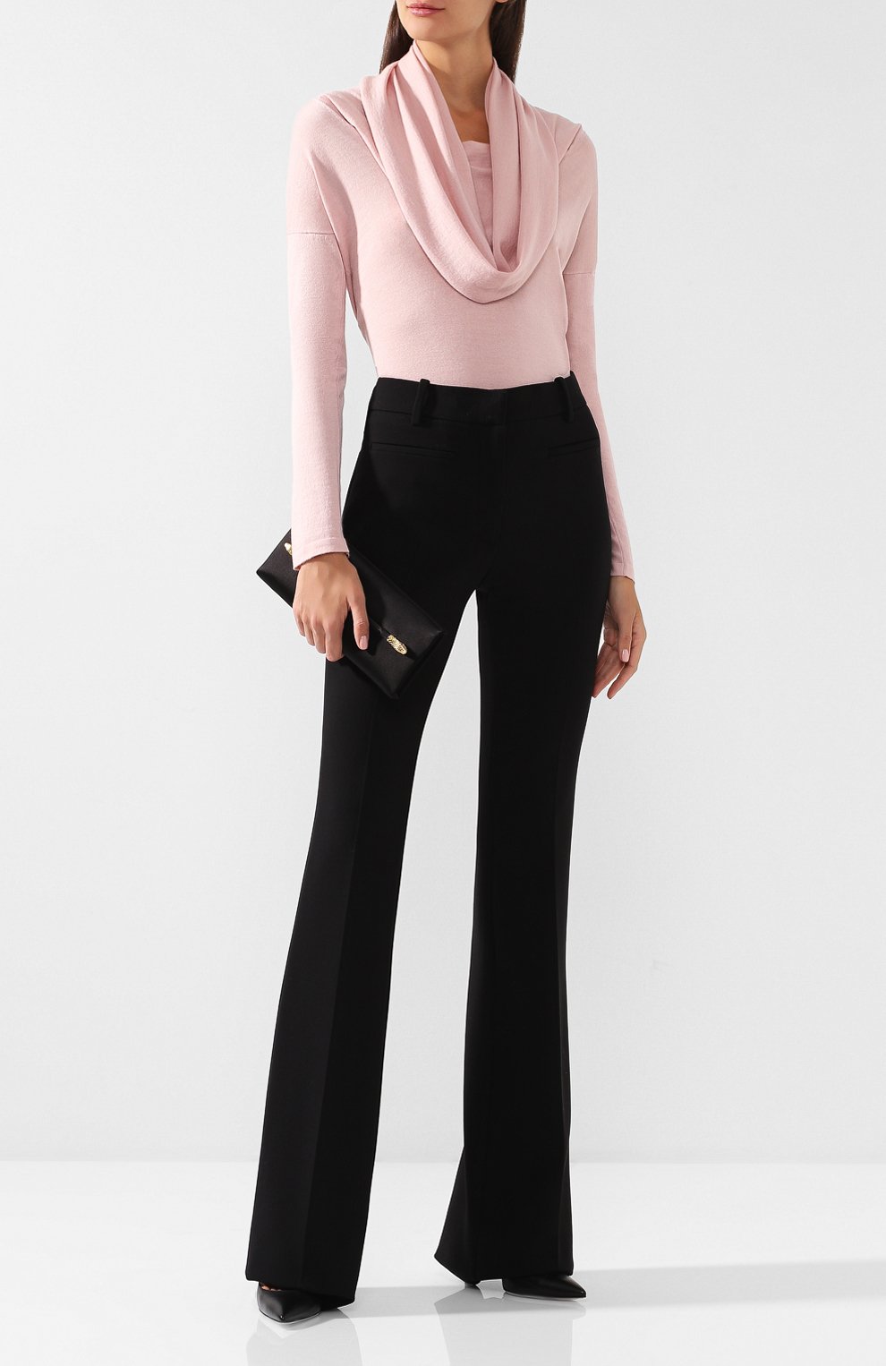 Однотонный кашемировый пуловер с объемным воротником TOM FORD, арт. MAK828-YAX087, фото 2