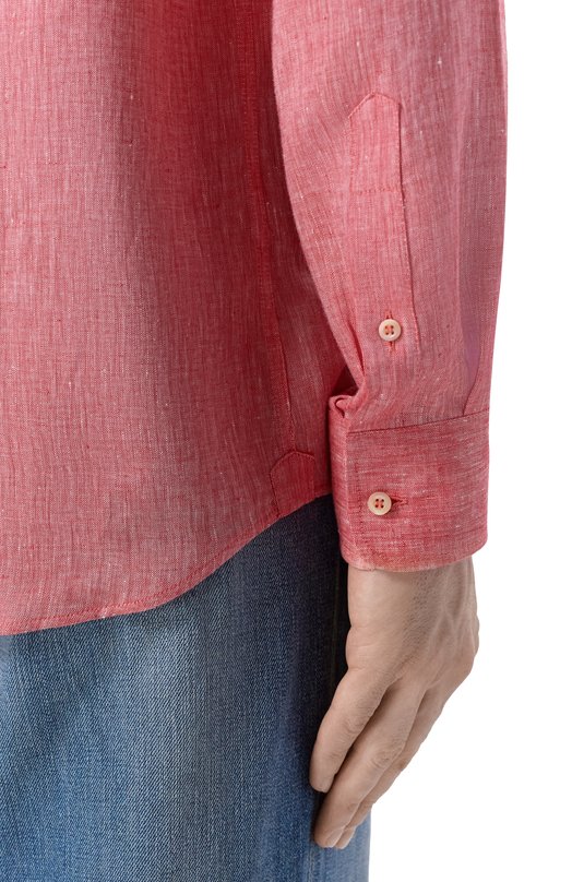 Льняная рубашка Brunello Cucinelli MM6840627 Розовый  MM6840627 Фото 5