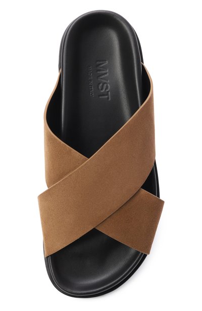 Замшевые шлепанцы MVST темно-бежевого цвета по цене 72750 руб., арт. SANDAL 1/SUEDE, фото 5 Замшевые шлепанцы MVST, арт. SANDAL 1/SUEDE, фото 5