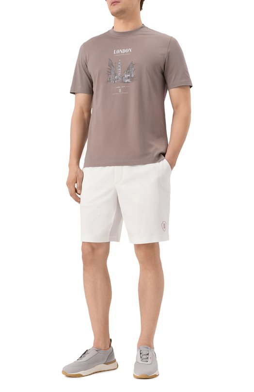 Хлопковые шорты Brunello Cucinelli ML8243390T Белый  ML8243390T Фото 2