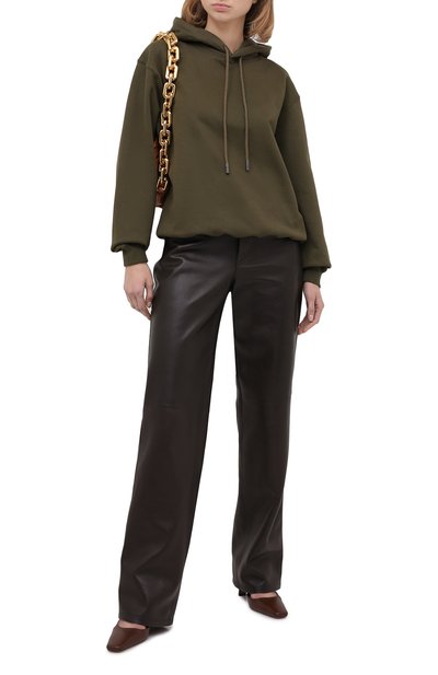 Хлопковое худи OFF-WHITE хаки цвета по цене 67100 руб., арт. 0WBB032E20JER0015655, фото 2 Хлопковое худи OFF-WHITE, арт. 0WBB032E20JER0015655, фото 2