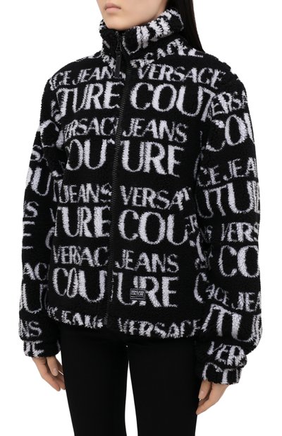 Куртка VERSACE JEANS COUTURE черно-белого цвета по цене 43350 руб., арт. C1GZB909-ZUM409 L0G0/04899, фото 3 Куртка VERSACE JEANS COUTURE, арт. C1GZB909-ZUM409 L0G0/04899, фото 3