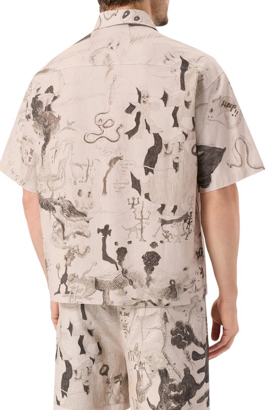 Хлопковая сорочка DOMREBEL M MEGAL0 SHIRT Бежевый  M MEGAL0 SHIRT Фото 4