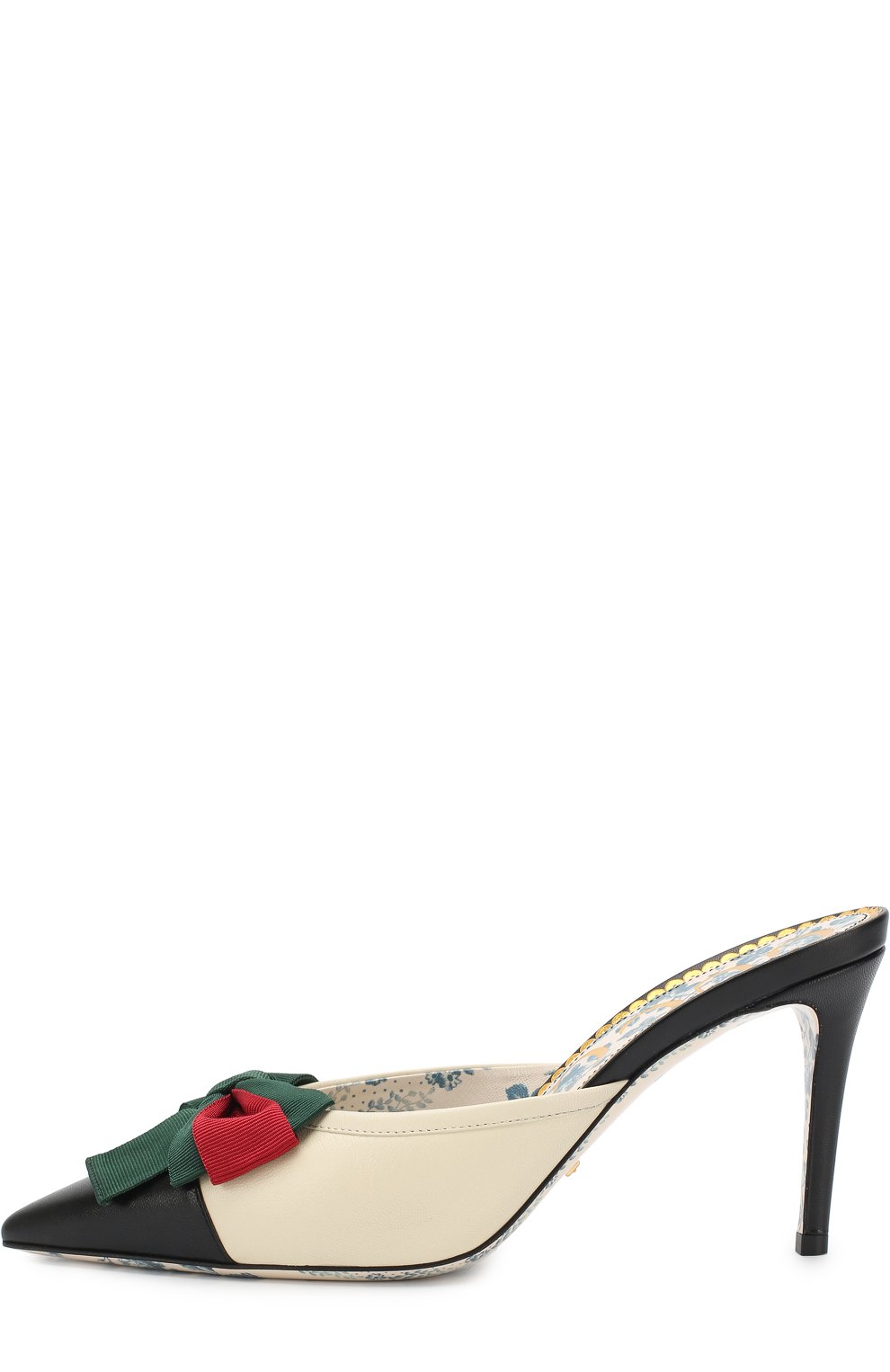 Кожаные мюли с бантом на шпильке GUCCI, арт. 519569/0HEC0, фото 3