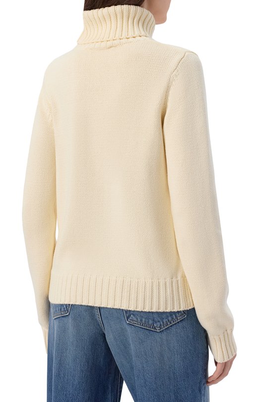 Хлопковый свитер Sporty and Rich WS07265245WH37 Кремовый  WS07265245WH37 Фото 4