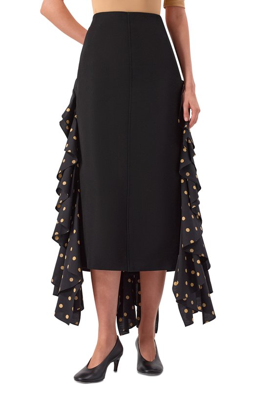 Юбка из шерсти и вискозы Moschino A0108/5437 Чёрный  A0108/5437 Фото 3