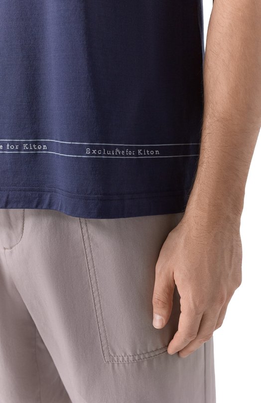 Хлопковая футболка Kiton UMK0824K326 Синий  UMK0824K326 Фото 5