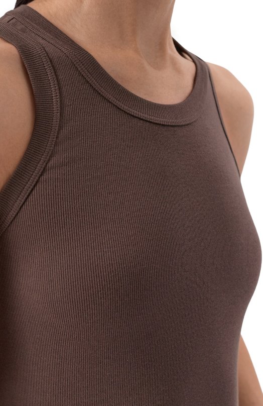 Хлопковая майка Brunello Cucinelli M0TC8FX230 Коричневый  M0TC8FX230 Фото 5