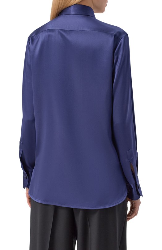 Атласная блузка Kiton D48407 Синий  D48407 Фото 4