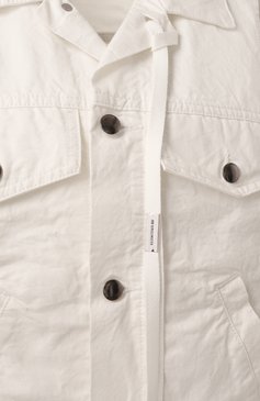 Женский джинсовый жилет ANN DEMEULEMEESTER белого цвета, арт. B0010181/FA559 | Фото 6 (Длина (верхняя одежда): Короткие; Материал подклада: Хлопок; Кросс-КТ: Деним; Материал внешний: Деним, Хлопок; Стили: Кэжуэл)