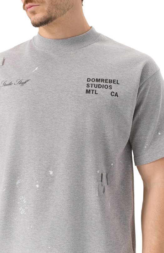 Хлопковая футболка DOMREBEL M STAFF TSHIRT Серый  M STAFF TSHIRT Фото 5