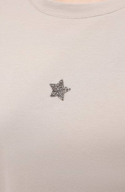 Хлопковая футболка LORENA ANTONIAZZI бежевого цвета по цене 17150 руб., арт. P2155TS025/9999, фото 5 Хлопковая футболка LORENA ANTONIAZZI, арт. P2155TS025/9999, фото 5