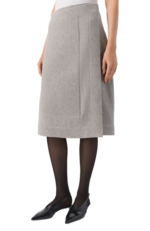 Юбка из шерсти и хлопка Jil Sander J02MA0310/J14804 Серый  J02MA0310/J14804 Фото 3