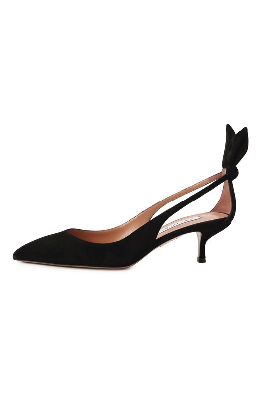 Замшевые туфли Bow Tie 50 Aquazzura DENMIDP2/SUE Чёрный  DENMIDP2/SUE Фото 4