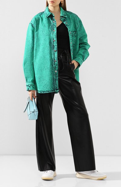 Джинсовая рубашка ALEXANDERWANG.T зеленого цвета по цене 37150 руб., арт. 4DC1202660, фото 2 Джинсовая рубашка ALEXANDERWANG.T, арт. 4DC1202660, фото 2