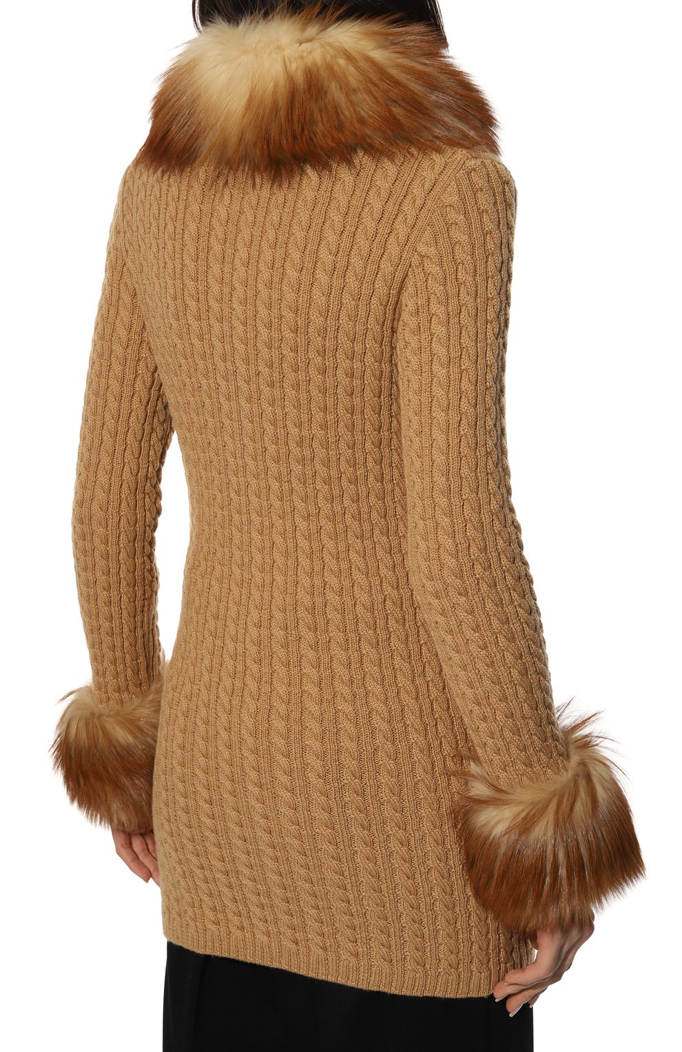 Кардиган с отделкой из меха лисицы SAINT LAURENT, арт. 663425/Y75DJ, фото 4