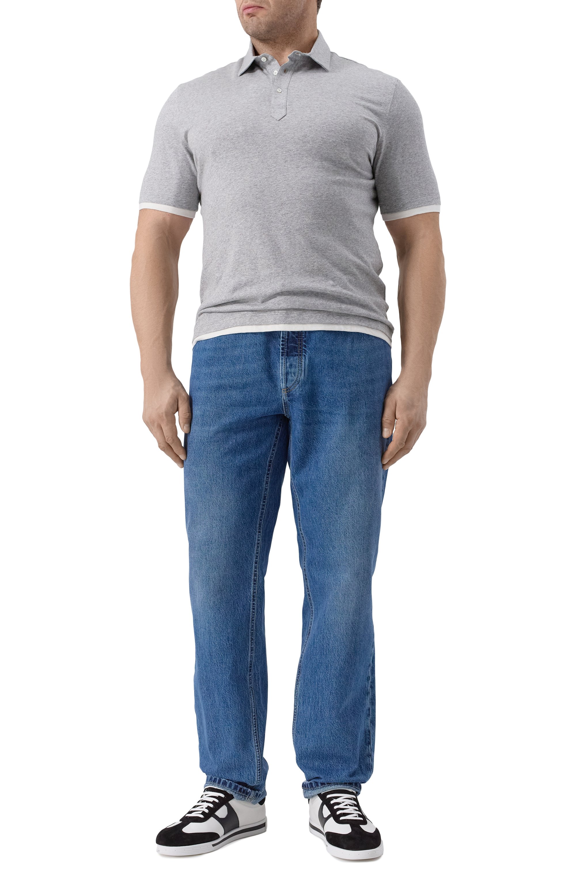 Поло изо льна и хлопка BRUNELLO CUCINELLI, арт. MW8353966, фото 2