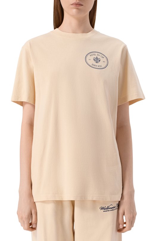 Хлопковая футболка Sporty and Rich T004360666CR01 Кремовый  T004360666CR01 Фото 3