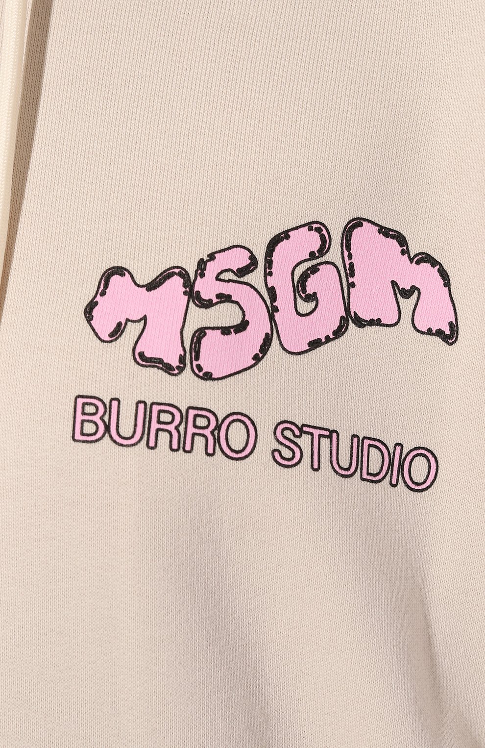 Хлопковое худи MSGM кремового цвета по цене 25050 руб., арт. 3746MM08/247792, фото 5 Хлопковое худи MSGM, арт. 3746MM08/247792, фото 5
