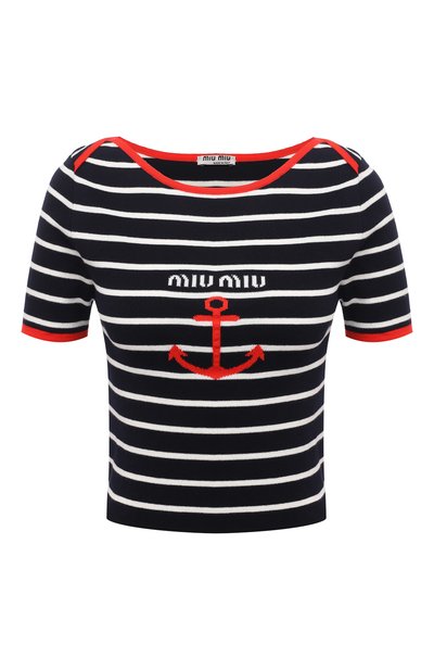 Женский хлопковый пуловер MIU MIU, арт. MML467-1Y6F-F0008