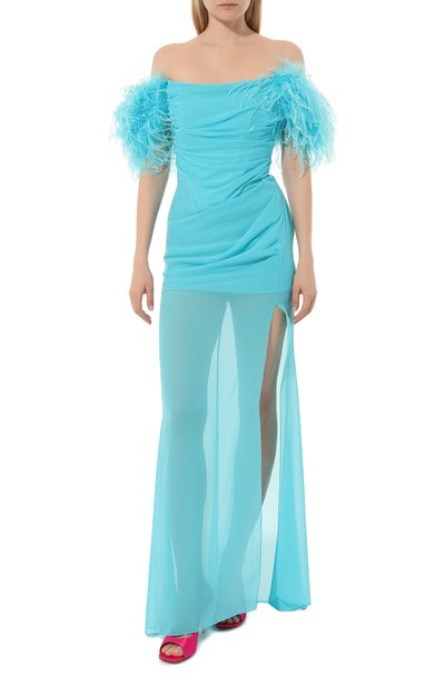 Платье с отделкой перьями GIUSEPPE DI MORABITO, арт. SS23088LD-P-215, фото 3