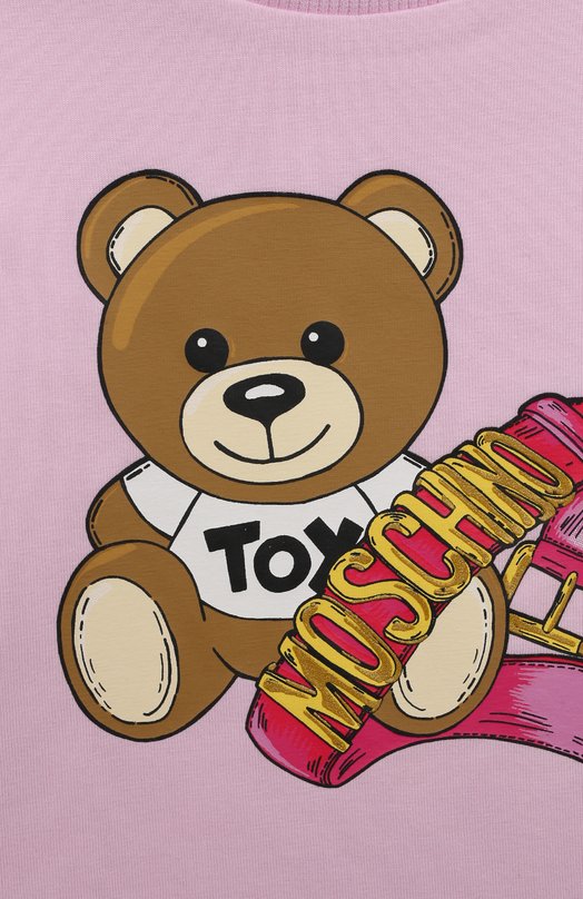 Хлопковая футболка Moschino Розовый, фото 3